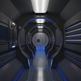 3D que rinde elementos de esta imagen suministrados, interior negro con la visión, túnel, pasillo, luz azul de la nave espacial libre illustration 3D que rinde elementos de esta imagen suministrados, interior negro con la visión, túnel, pasillo, luz azul de la nave espacial libre illustration