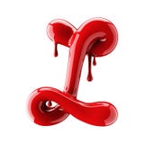 3D rendent de l'alphabet rouge font à partir du vernis à ongles Lettre cursive manuscrite L D'isolement sur le blanc illustration stock 3D rendent de l'alphabet rouge font à partir du vernis à ongles Lettre cursive manuscrite L D'isolement sur le blanc illustration stock