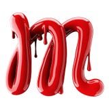 3D rendent de l'alphabet rouge font à partir du vernis à ongles Lettre cursive manuscrite M D'isolement sur le blanc illustration stock 3D rendent de l'alphabet rouge font à partir du vernis à ongles Lettre cursive manuscrite M D'isolement sur le blanc illustration stock