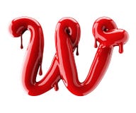 3D rendent de l'alphabet rouge font à partir du vernis à ongles Lettre cursive manuscrite W D'isolement sur le blanc illustration stock 3D rendent de l'alphabet rouge font à partir du vernis à ongles Lettre cursive manuscrite W D'isolement sur le blanc illustration stock