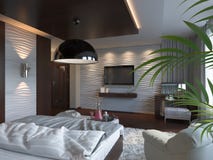 3d rendent de la conception intérieure de chambre à coucher dans un style contemporain illustration libre de droits 3d rendent de la conception intérieure de chambre à coucher dans un style contemporain illustration libre de droits