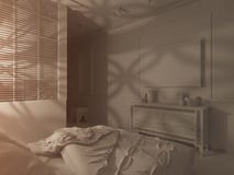 3d rendent la conception intérieure de style islamique de chambre à coucher Photo libre de droits 3d rendent la conception intérieure de style islamique de chambre à coucher Photo libre de droits