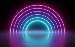 3d render, abstract background, neon lights, glowing lines, round portal, arch, virtual reality, tunnel, pink blue spectrum stock illustration 3d render, abstract background, neon lights, glowing lines, round portal, arch, virtual reality, tunnel, pink blue spectrum stock illustration