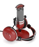 3d render of microphone with headphones Royalty Free Stock Photos 3d render of microphone with headphones Royalty Free Stock Photos