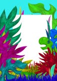 3D rendered tropical leaves greeting card template Royalty Free Stock Photos 3D rendered tropical leaves greeting card template Royalty Free Stock Photos