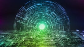 3D Rendering of Abstract background. Digital hud interface on glowing blur circuit. For Artificial intelligence, Big data stock illustration 3D Rendering of Abstract background. Digital hud interface on glowing blur circuit. For Artificial intelligence, Big data stock illustration