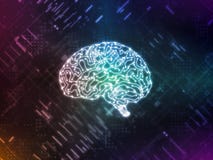 3D Rendering of artificial intelligence AI is operating with abstract data. Glowing brain circuit. stock illustration 3D Rendering of artificial intelligence AI is operating with abstract data. Glowing brain circuit. stock illustration