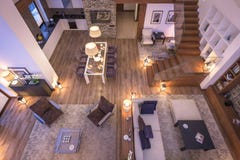 3D rendering of evening living room of chalet stock image 3D rendering of evening living room of chalet stock image