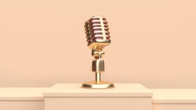3d rendering gold reflection micro phone set on cream scene technology concept royalty free illustration 3d rendering gold reflection micro phone set on cream scene technology concept royalty free illustration