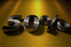 3D rendering number 50% with a metal texture royalty free stock images 3D rendering number 50% with a metal texture royalty free stock images