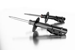 3D rendering. Passenger car Shock Absorber, new auto parts, spare parts. royalty free illustration 3D rendering. Passenger car Shock Absorber, new auto parts, spare parts. royalty free illustration