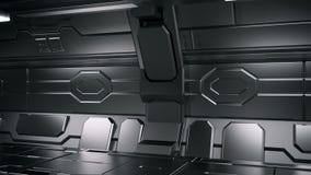 Sci Fi Space Station Corridor Interior 3d Illustration Stock