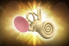 3d rendeu a orelha interna cóclea isolada em um fundo da cor ilustração do vetor 3d rendeu a orelha interna cóclea isolada em um fundo da cor ilustração do vetor