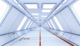 3D rendono l'interiore Corridoio futuristico illustrazione vettoriale 3D rendono l'interiore Corridoio futuristico illustrazione vettoriale