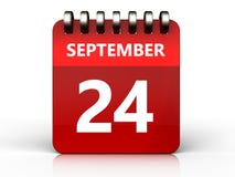 3d 24 september-kalender stock illustratie 3d 24 september-kalender stock illustratie