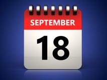 3d 18 september-kalender vector illustratie 3d 18 september-kalender vector illustratie