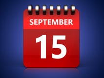 3d 15 september-kalender royalty-vrije illustratie 3d 15 september-kalender royalty-vrije illustratie