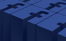 3D signe le réseau de Social de Facebook illustration stock 3D signe le réseau de Social de Facebook illustration stock