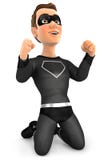 3d successful black hero on his knees Stock Photo 3d successful black hero on his knees Stock Photo