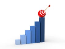 3d target sphere and arrow on progress graph Stock Photo 3d target sphere and arrow on progress graph Stock Photo