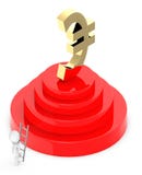 3d white people climb up with the help of a ladder towards a podium , at top of it a golden euro sign is placed stock illustration 3d white people climb up with the help of a ladder towards a podium , at top of it a golden euro sign is placed stock illustration