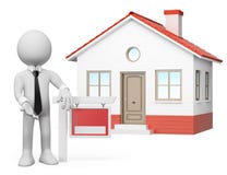 3D white people. Real estate. For sale royalty free illustration 3D white people. Real estate. For sale royalty free illustration