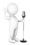 3d White Person with a Vintage Microphone royalty free illustration 3d White Person with a Vintage Microphone royalty free illustration