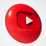 3D Youtube button icon shape vector illustration 3D Youtube button icon shape vector illustration
