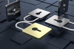 3d перевод, замок металла с цифровой предпосылкой концепции иллюстрация штока 3d перевод, замок металла с цифровой предпосылкой концепции иллюстрация штока