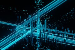 3D представляют футуристического города иллюстрация штока 3D представляют футуристического города иллюстрация штока