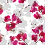 Da flor tropical de imitação da orquídea da aquarela teste padrão sem emenda Ilustração do vetor ilustração royalty free Da flor tropical de imitação da orquídea da aquarela teste padrão sem emenda Ilustração do vetor ilustração royalty free