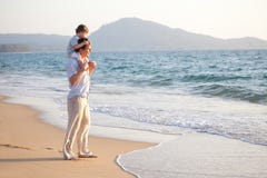Dad And Son On The Beach Stock Image Dad And Son On The Beach Stock Image