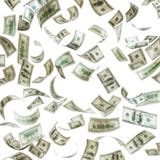 Dalend geld, honderd dollarsbankbiljetten Dalend geld, honderd dollarsbankbiljetten