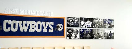 Dallas Cowboys Media Wall stock foto's Dallas Cowboys Media Wall stock foto's