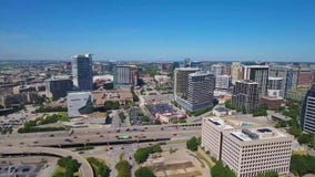 Dallas, Drone Flying, Downtown, Texas, Amazing Landscape Royalty Free Stock Photos
