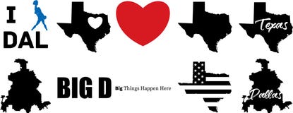 Dallas texas vector map with texas map royalty free illustration Dallas texas vector map with texas map royalty free illustration
