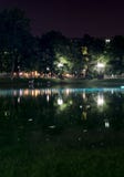 Dammet i staden parkerar på natten bakgrund stadsliv fotografering för bildbyråer Dammet i staden parkerar på natten bakgrund stadsliv fotografering för bildbyråer