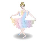 The dancer makes a curtsey to the public. Vector. vector illustration The dancer makes a curtsey to the public. Vector. vector illustration