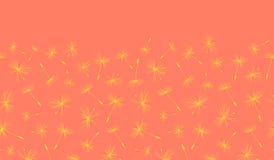 Dandelion seeds seamless vector border repeat yellow on coral pink stock illustration Dandelion seeds seamless vector border repeat yellow on coral pink stock illustration