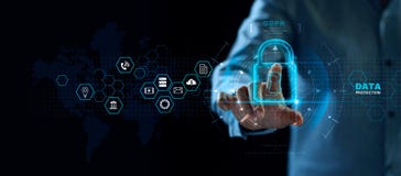 Dane ochrony prywatno?ci poj?cie GDPR UE Cyber ochrony sie? zdjęcia stock Dane ochrony prywatno?ci poj?cie GDPR UE Cyber ochrony sie? zdjęcia stock