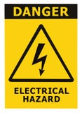 Danger Electrical Hazard Sign With Text Isolated