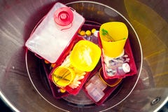 Danger medical waste disposed