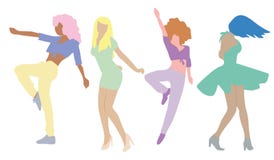 Dansa folk som isoleras på vit bakgrund Parti för nytt år royaltyfri illustrationer Dansa folk som isoleras på vit bakgrund Parti för nytt år royaltyfri illustrationer