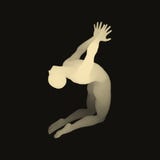 Dansaren utför en dans på hans knä Kontur av en dansare modell 3D av mannen vektor illustrationer Dansaren utför en dans på hans knä Kontur av en dansare modell 3D av mannen vektor illustrationer