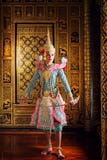 Danse de la Tha?lande de culture d'art dans le khon masqu? dans le ramayana de litt?rature, singe classique tha?landais masqu?, K photos libres de droits Danse de la Tha?lande de culture d'art dans le khon masqu? dans le ramayana de litt?rature, singe classique tha?landais masqu?, K photos libres de droits