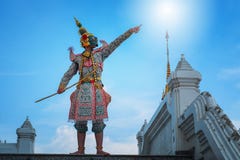 Danse de la Tha?lande de culture d'art dans le khon masqu? dans le ramayana de litt?rature, singe classique tha?landais masqu?, K image stock Danse de la Tha?lande de culture d'art dans le khon masqu? dans le ramayana de litt?rature, singe classique tha?landais masqu?, K image stock