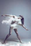 Danseur d'homme de muscle en poussière/brouillard photographie stock libre de droits Danseur d'homme de muscle en poussière/brouillard photographie stock libre de droits