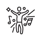 Danssymbolsvektor som isoleras på vit bakgrund som dansar tecknet stock illustrationer Danssymbolsvektor som isoleras på vit bakgrund som dansar tecknet stock illustrationer