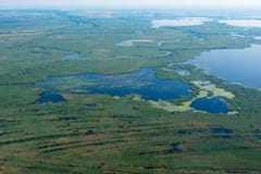 Danube Delta Aerial View Over Unique Nature Stock Photography