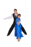 Dança de salão de baile da dança do menino e da menina fotografia de stock Dança de salão de baile da dança do menino e da menina fotografia de stock